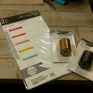 Happy Planner discs and dry erase board